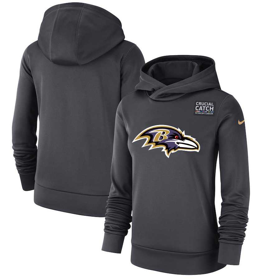 Women Baltimore Ravens Anthracite Nike Crucial Catch Performance Hoodie,We sell and wholesale Women Baltimore Ravens Anthracite Nike Crucial Catch Performance Hoodie on line form chian!